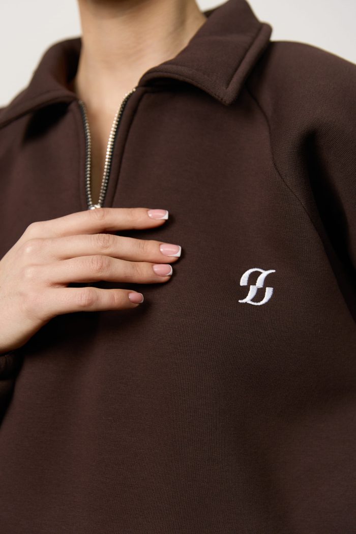 Костюм жіночий з хвилястим лампасом шоколад Фото - 4