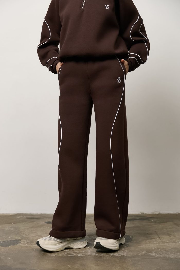 IMG_6075 Костюм жіночий з хвилястим лампасом шоколад Фото - 3