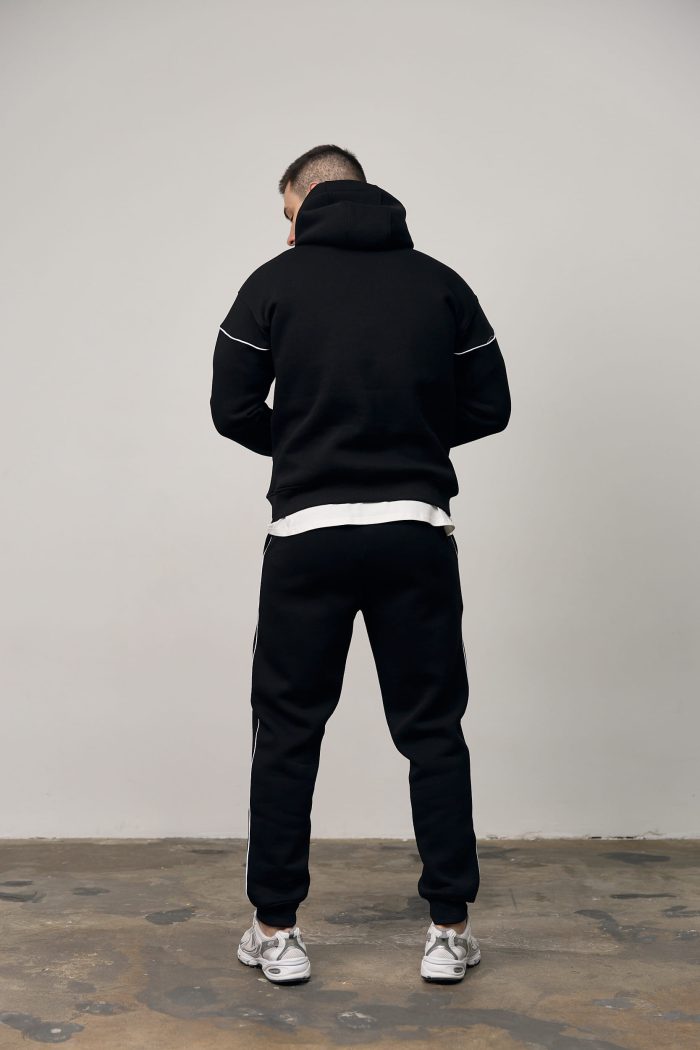 IMG_6173 Костюм реглан лампас на флісі чоловічий чорний Фото - 5