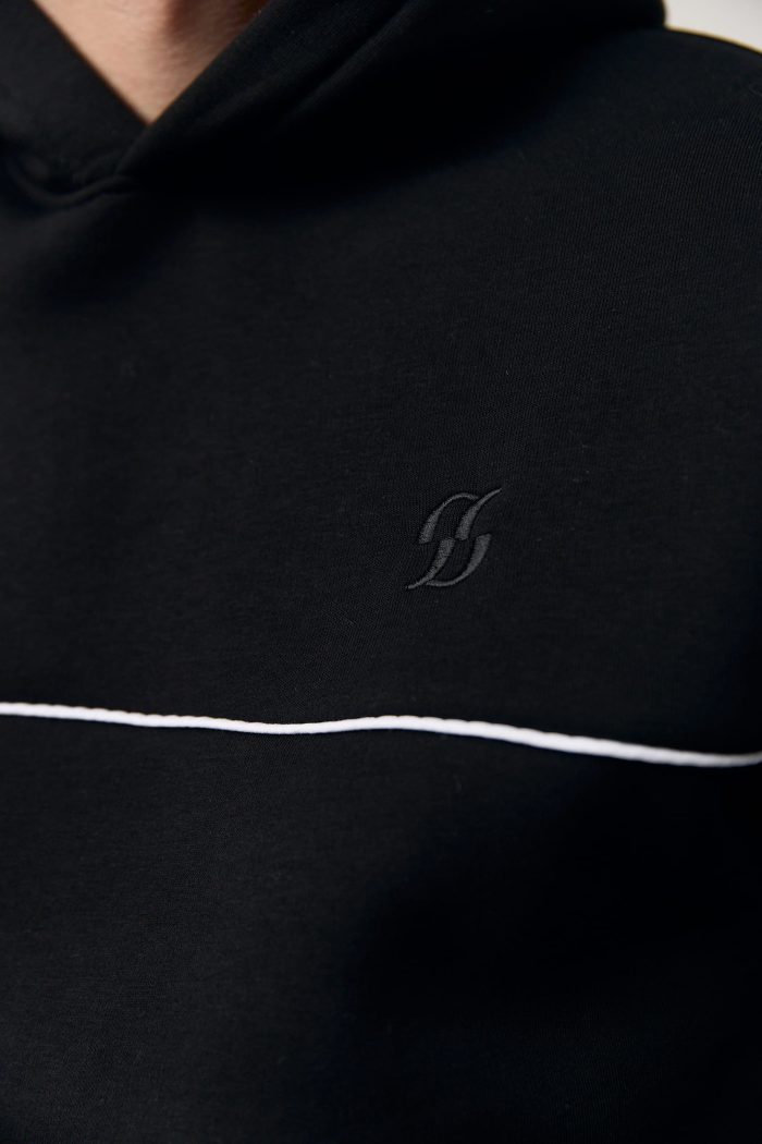 IMG_6198 Костюм реглан лампас на флісі чоловічий чорний Фото - 3