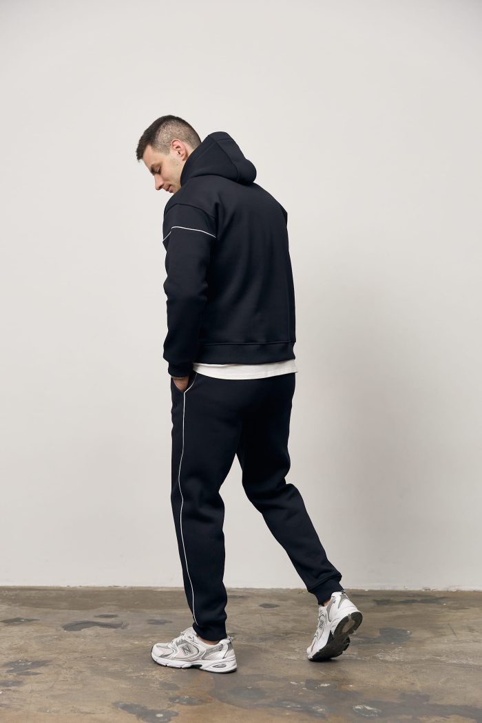 IMG_6201 Костюм реглан лампас на флісі чоловічий темно-синій Фото - 5