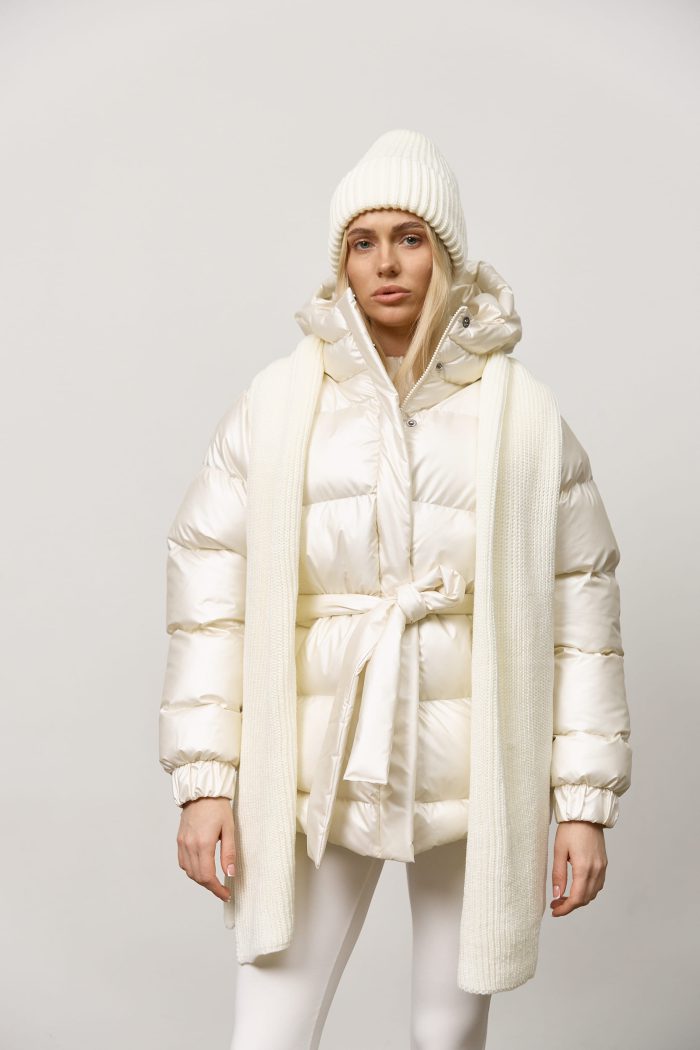 Шарф жіночий молочний Фото - 1