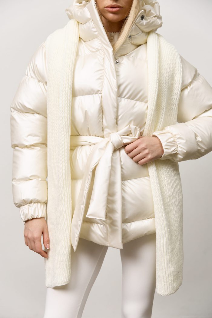 Шарф жіночий молочний Фото - 5