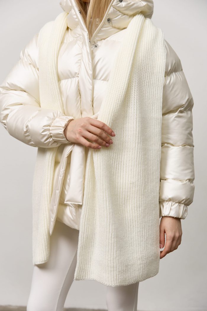 Шарф жіночий молочний Фото - 3