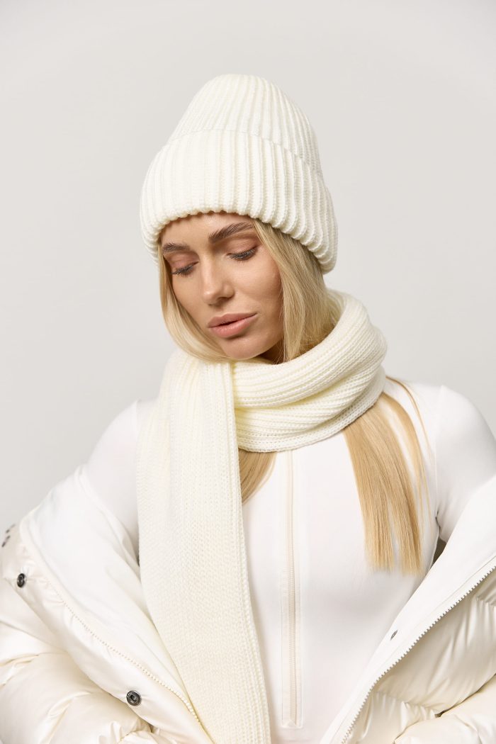 IMG_6295 Шарф жіночий молочний Фото - 4