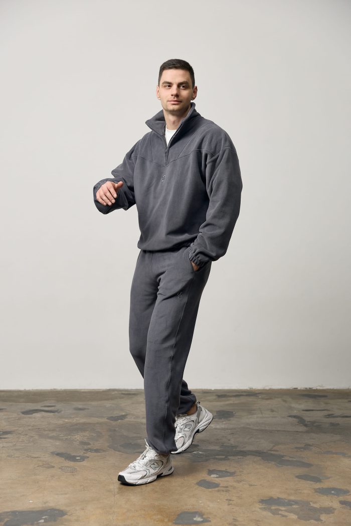 Кофта стійка полар-фліс чоловіча графіт Фото - 3