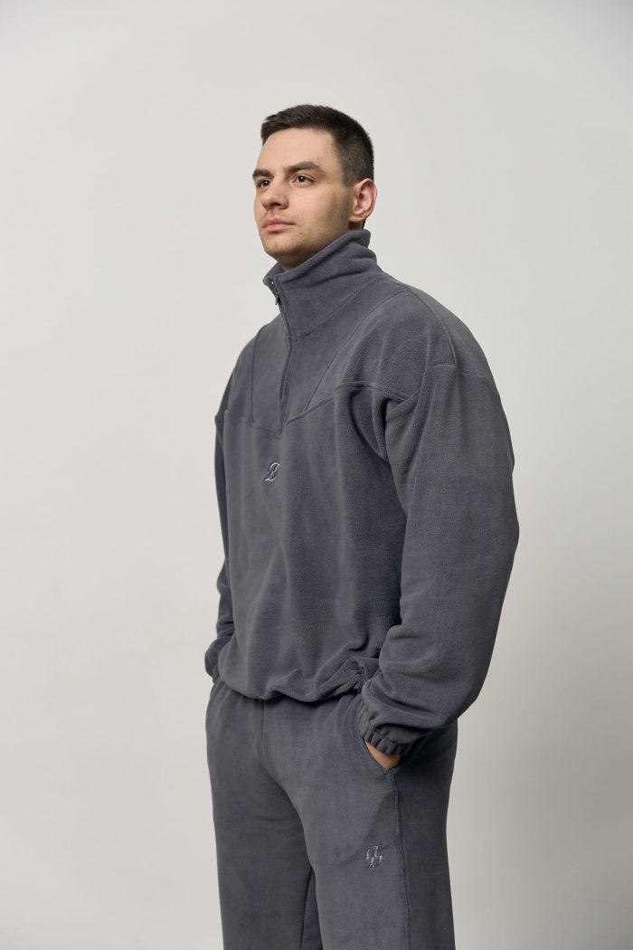 Кофта стійка полар-фліс чоловіча графіт Фото - 1