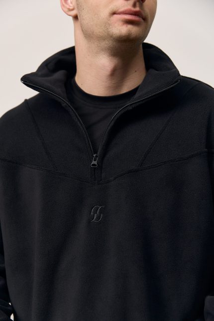 Кофта стійка полар-фліс чоловіча чорна