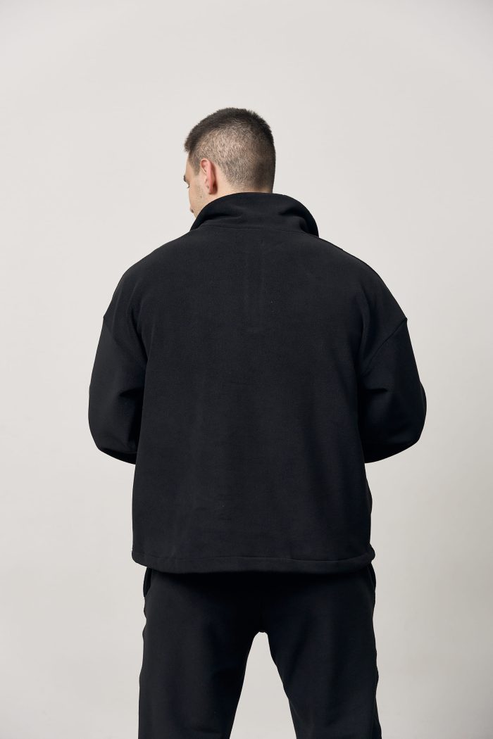 Кофта стійка полар-фліс чоловіча чорна Фото - 4