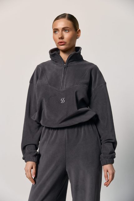 Кофта стійка з полар-флісу жіноча графіт