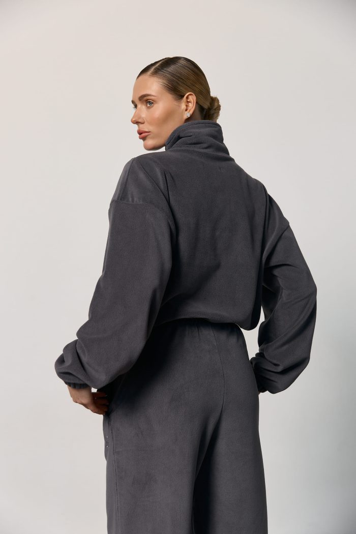 Кофта стійка з полар-флісу жіноча графіт Фото - 5