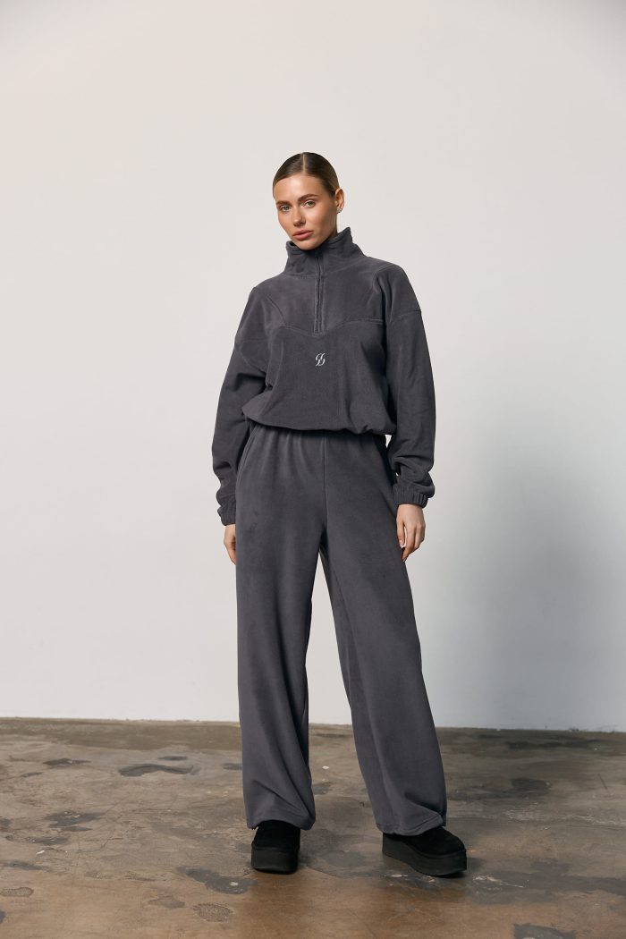 Кофта стійка з полар-флісу жіноча графіт Фото - 4