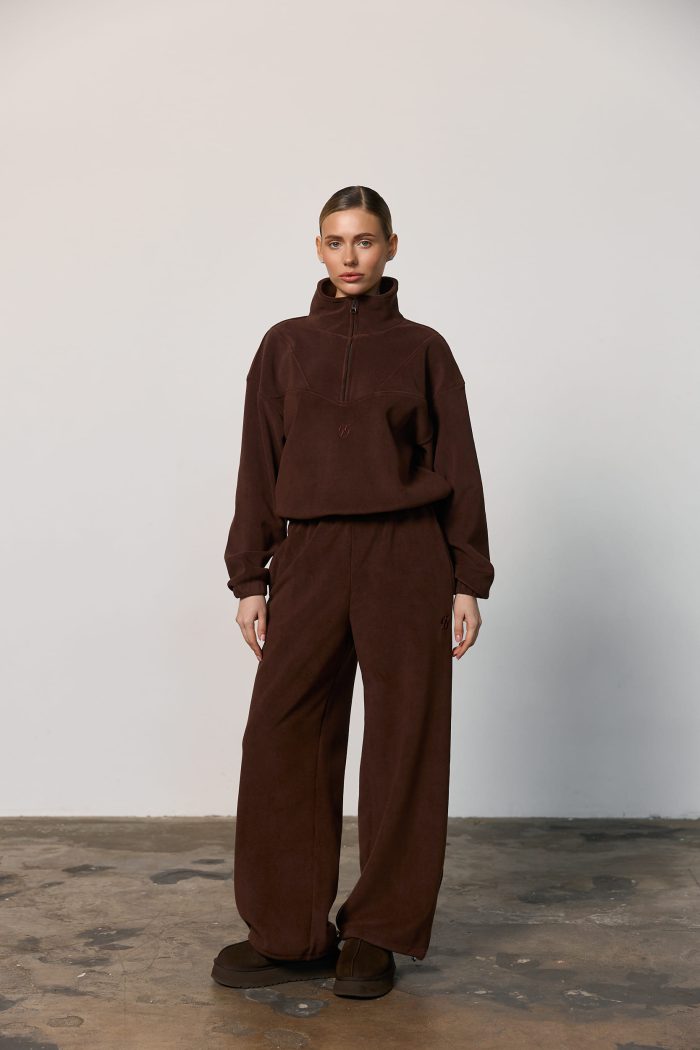 Кофта стійка з полар-флісу жіноча шоколад Фото - 4