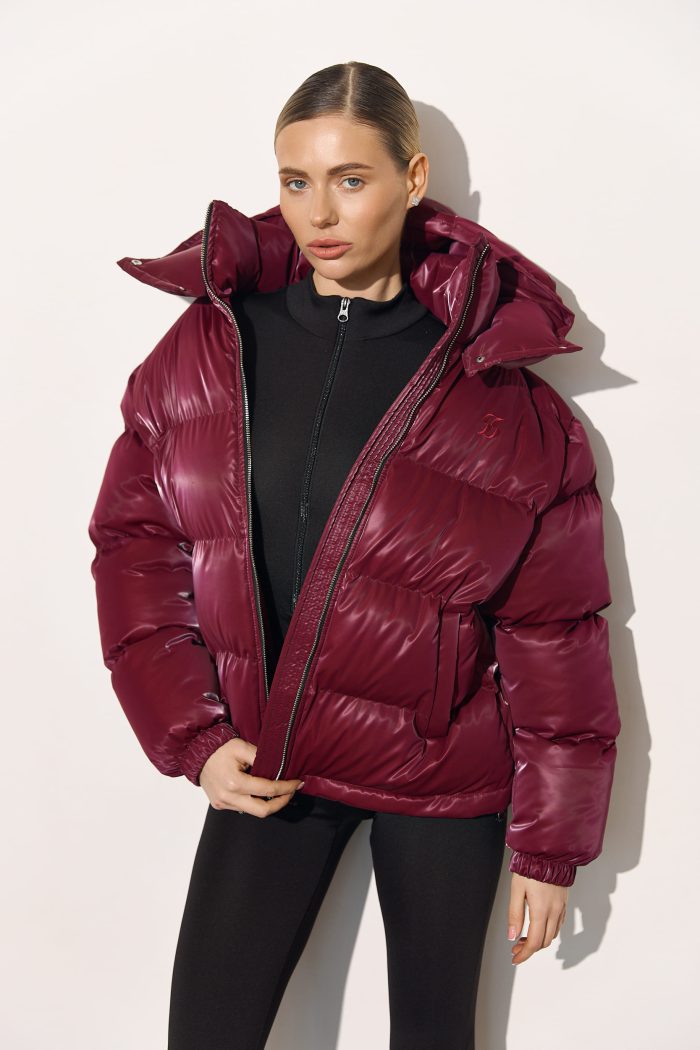 IMG_6931 Пуховик жіночий оксамитовий бордо Фото - 1