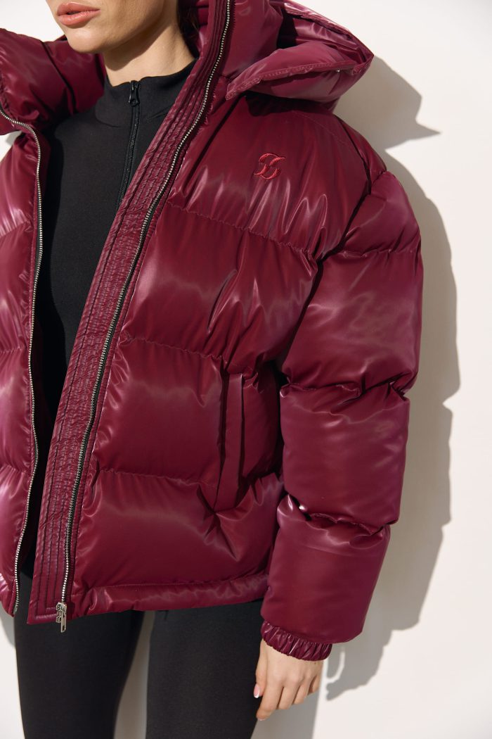 IMG_6985 (1) Пуховик жіночий оксамитовий бордо Фото - 4