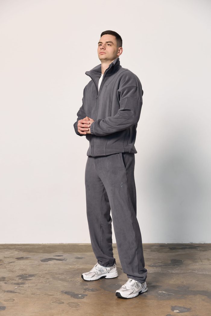 Кофта на блискавці з полар-флісу чоловіча графіт Фото - 5