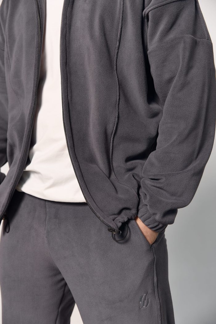 Кофта на блискавці з полар-флісу чоловіча графіт Фото - 2