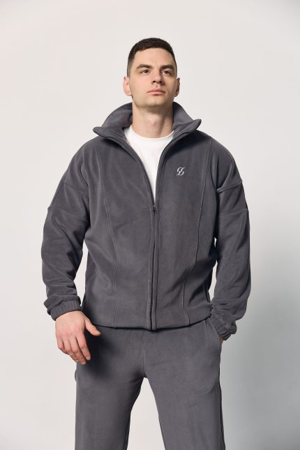 Кофта на блискавці з полар-флісу чоловіча графіт