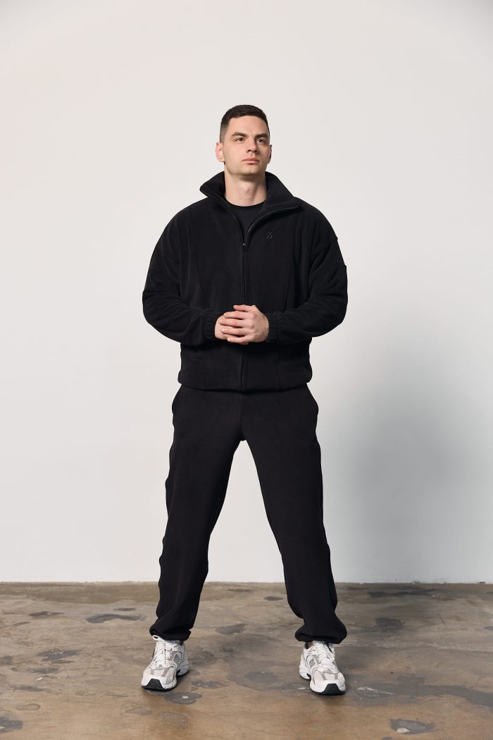 IMG_7063 Кофта на блискавці з полар-флісу чоловіча чорна Фото - 3