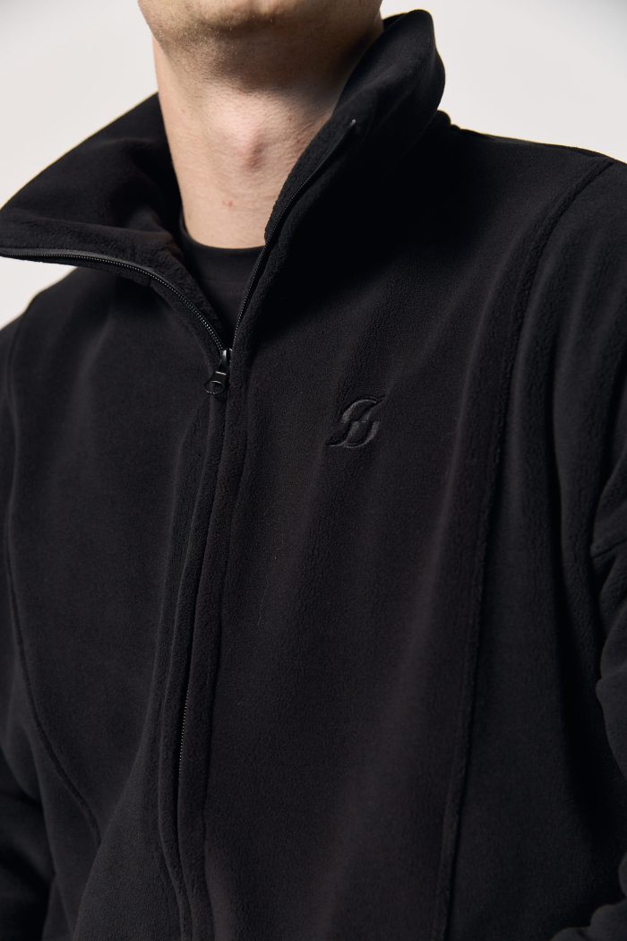 IMG_7068 Кофта на блискавці з полар-флісу чоловіча чорна Фото - 2