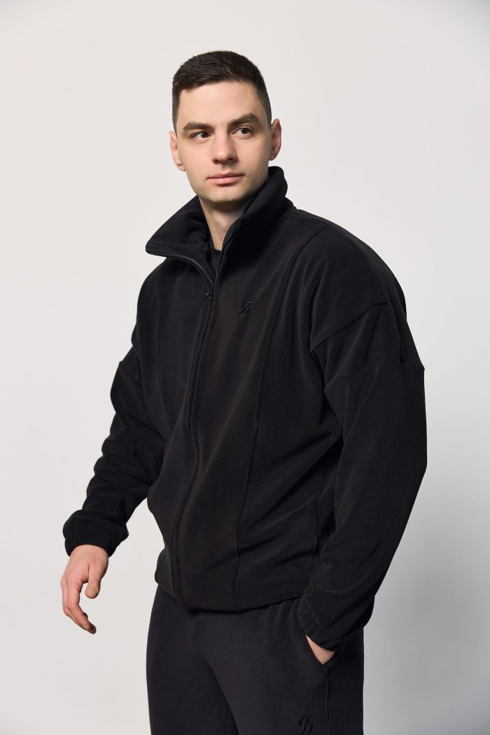 IMG_7070 (1) Кофта на блискавці з полар-флісу чоловіча чорна Фото - 1