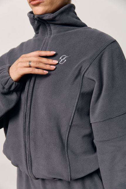 Кофта на блискавці з полар-флісу жіноча графіт