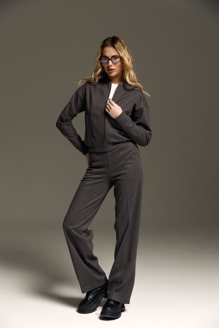 Костюм з кашеміру жіночий графіт Фото - 1