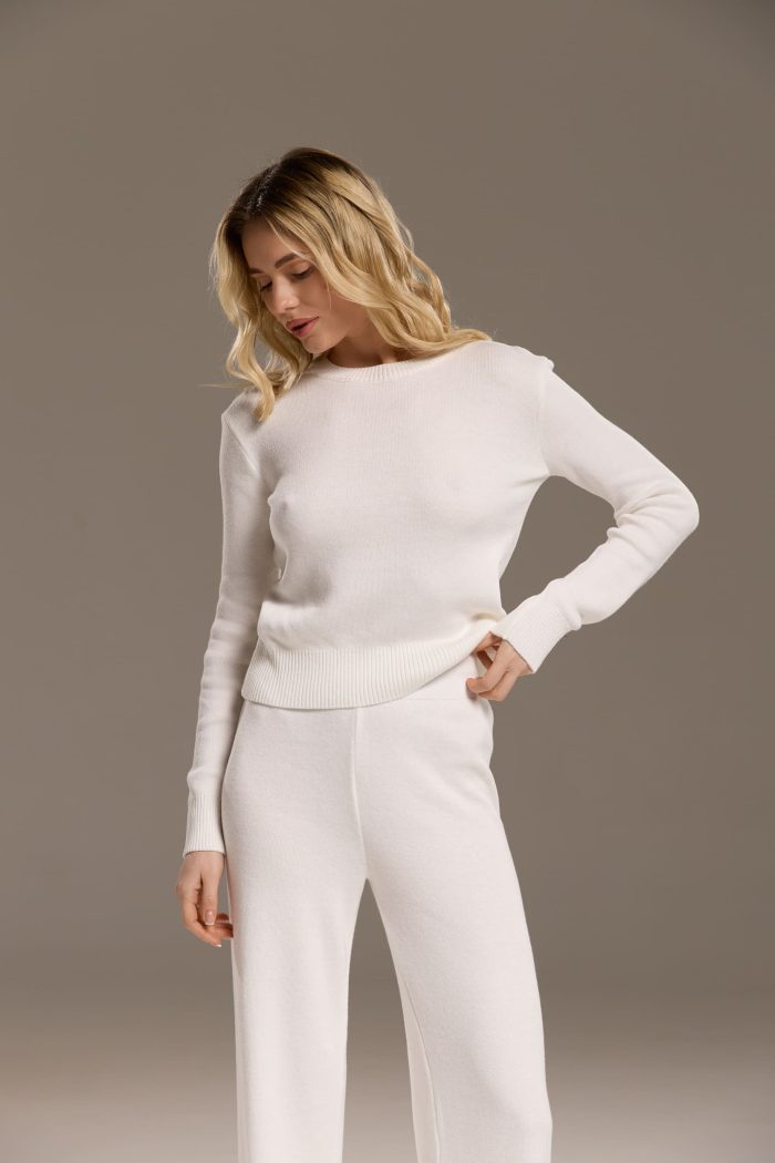 IMG_0542 Костюм вʼязаний зі штанами молочний Фото - 5