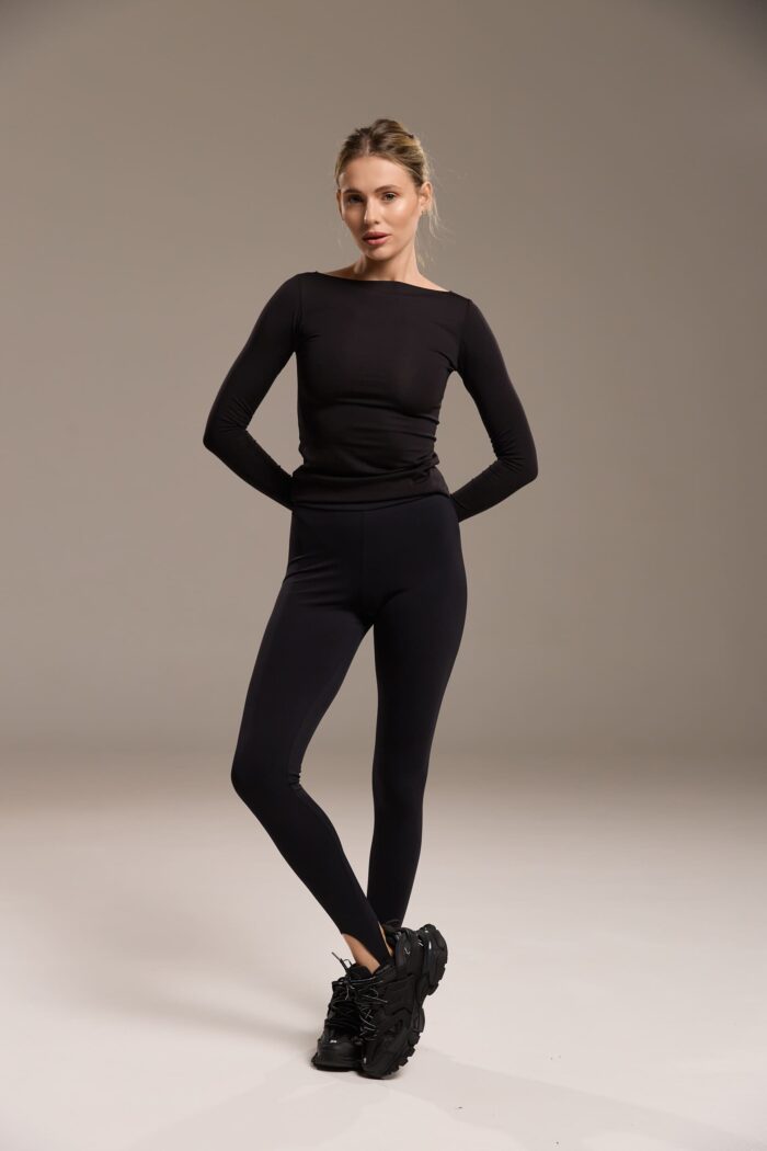 IMG_0775 Лосини зі штрипками чорні Фото - 5