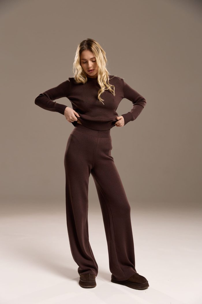 IMG_0785 Костюм вʼязаний зі штанами шоколад Фото - 3