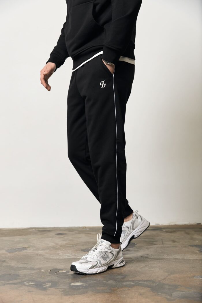 IMG_0998 Костюм реглан лампас без флісу чоловічий чорний Фото - 3