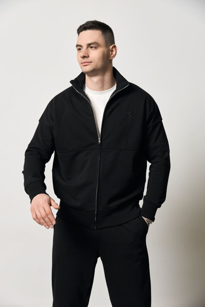Костюм бомбер чоловічий без флісу чорний Фото - 3