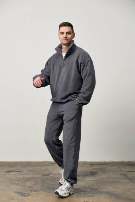 Костюм полар-фліс стійка чоловічий графіт