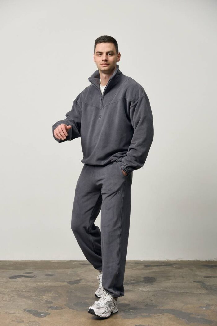Костюм полар-фліс стійка чоловічий графіт Фото - 1