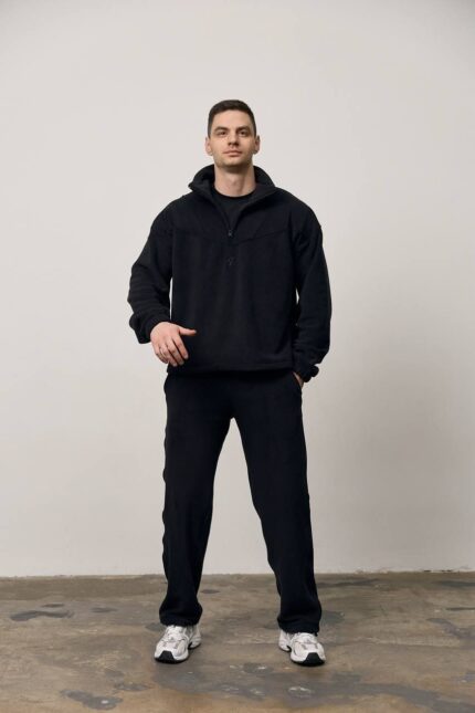 Костюм полар-фліс стійка чоловічий чорний