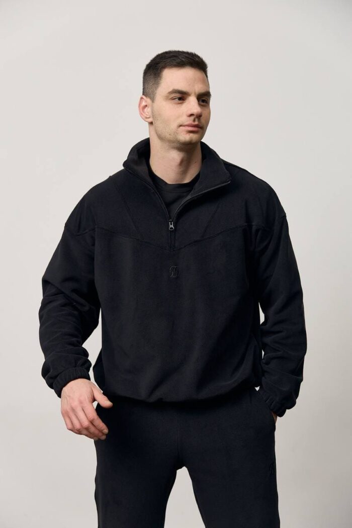 Костюм полар-фліс стійка чоловічий чорний Фото - 3