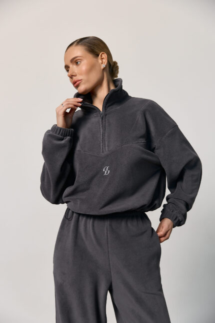 Костюм полар-фліс стійка жіночий графіт