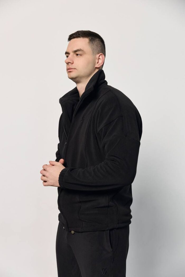 Костюм полар-фліс на блискавці чоловічий чорний Фото - 5