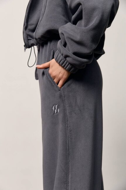 Костюм полар-фліс на блискавці жіночий графіт