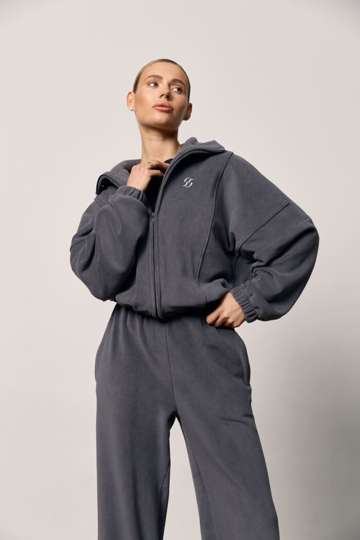 IMG_7471 Костюм полар-фліс на блискавці жіночий графіт Фото - 3