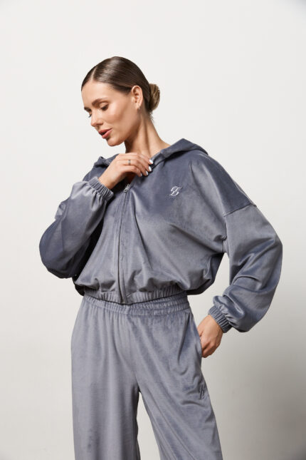 Костюм велюр жіночий сірий