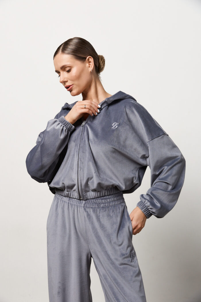 IMG_1316 Костюм велюр жіночий сірий Фото - 2