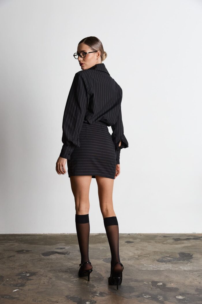 IMG_1401 Сукня-сорочка у смужку чорна Фото - 3