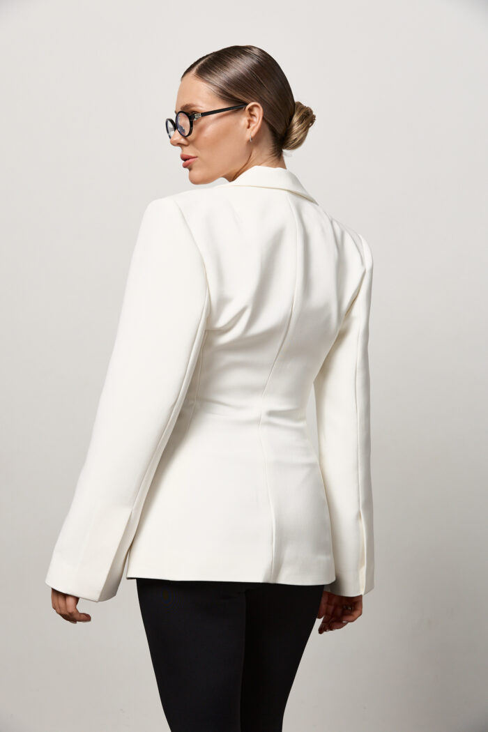 IMG_1407 (1) Жакет приталений жіночий молочний Фото - 2