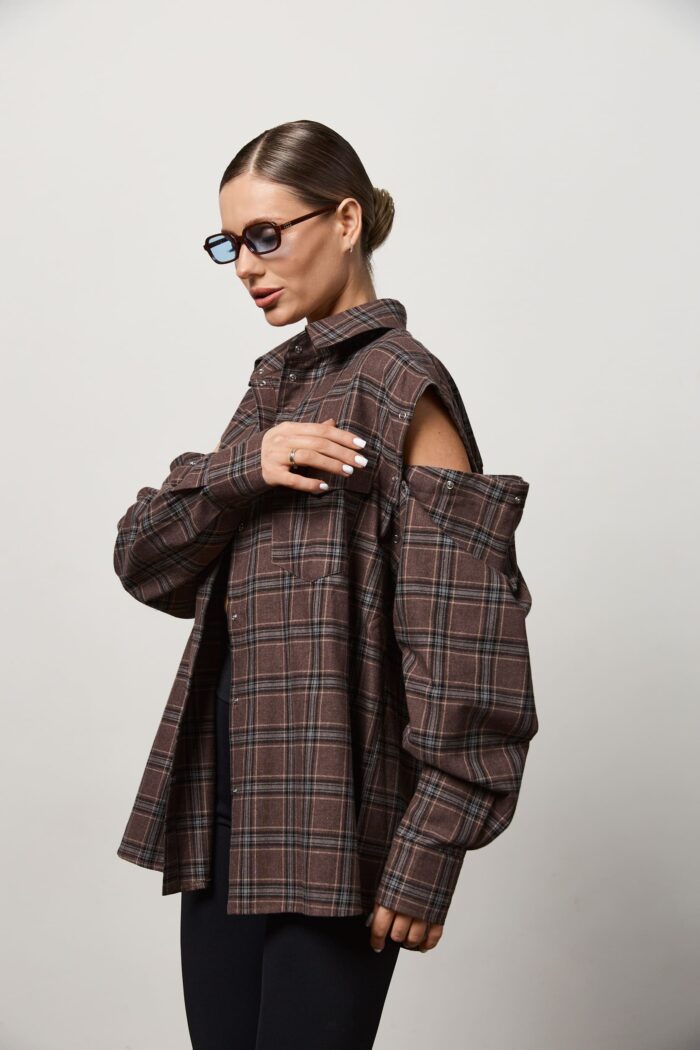 IMG_1534 (1) Сорочка зі знімними рукавами шоколад Фото - 3