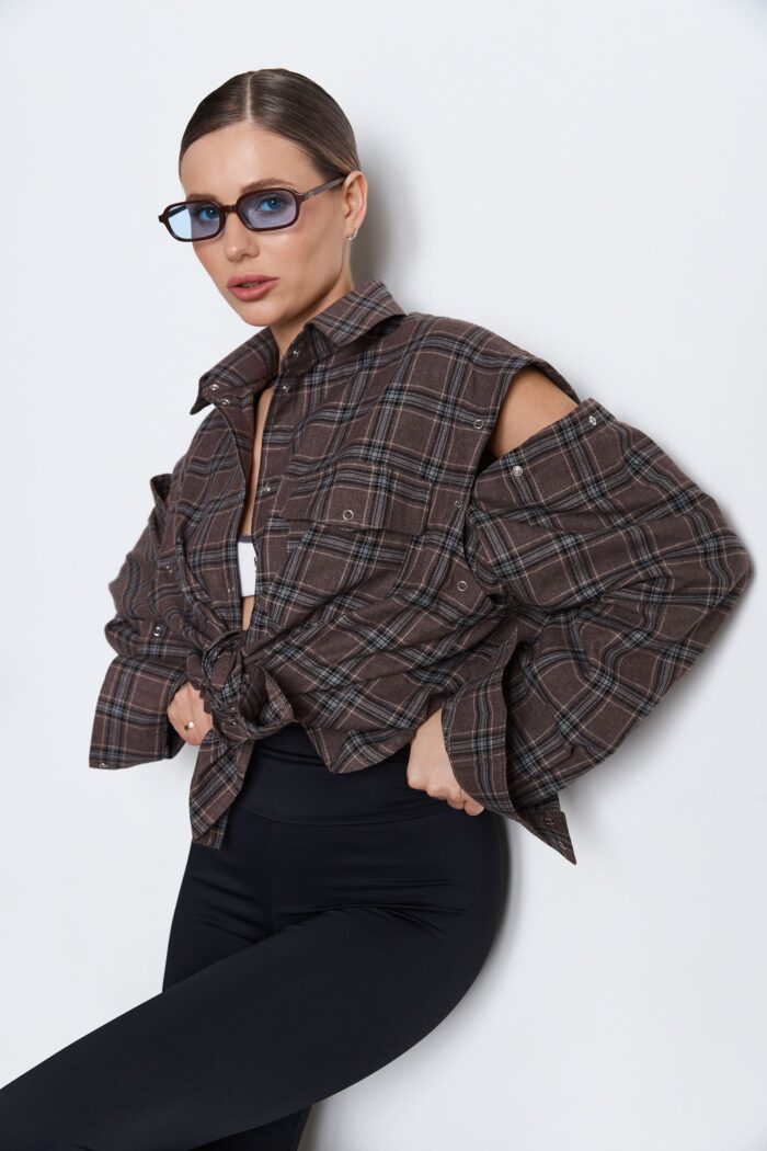 IMG_1539 Сорочка зі знімними рукавами шоколад Фото - 2