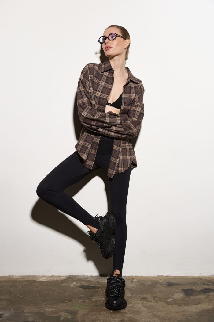 Лосини зі штрипками чорні Фото - 4