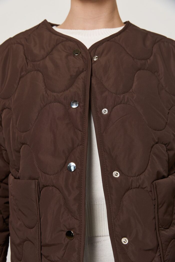 Куртка стьобана жіноча шоколад Фото - 2