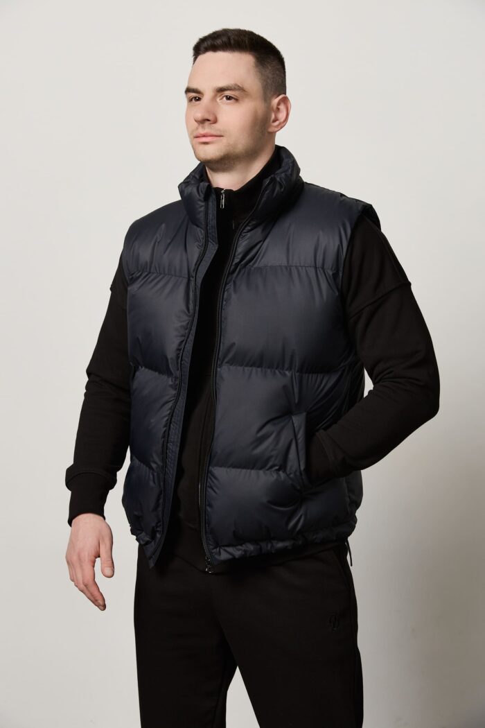 Жилет базовий чоловічий темно-синій Фото - 1