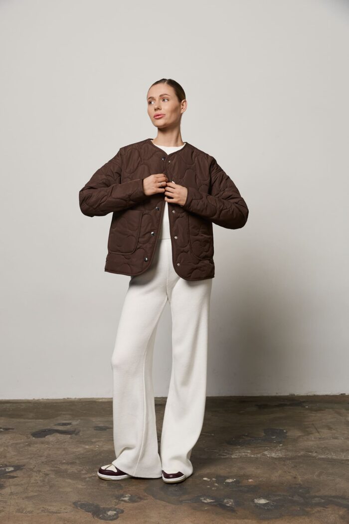 Куртка стьобана жіноча шоколад Фото - 4